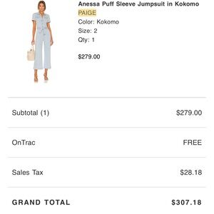 Paige Anessa puff sleeve jumpsuit.